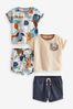 Blue Boat 4 Piece Baby T-Shirts And Shorts Set