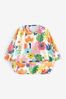 Cream Floral Baby Weaning and Feeding Sleeved Bib (6mths-3yrs)