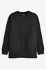 Black Essentials Longline Cotton Sweatshirt