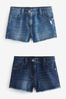 Dark Blue Frayed Edge Shorts (3-16yrs), Regular Length