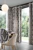 Grey Collection Luxe Heavyweight Geometric Cut Velvet Eyelet Curtains, Lined