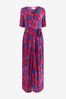 Violet Romance midi dress with collar detail in star print