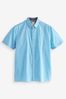 Blue Printed Short Sleeve Shirt