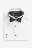 White Single Cuff Dress Shirt and Bow Tie Set, Regular Fit