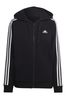 Black adidas Sportswear Essentials 3-Stripes French Terry Regular Full-Zip Hoodie