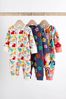 Teal Blue Footless Baby Sleepsuits 3 Pack (0mths-3yrs)