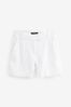 Black Linen Blend Boy Shorts, Regular