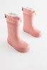 Pink Thermal Thinsulate™ Lined Cuff Wellies