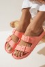 <span>Weiß</span> - Eva Flache Sandalen mit Doppelriemen und verstellbaren Schnallen