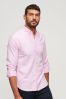 Pink Superdry Cotton Long Sleeved Oxford Shirt