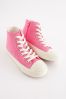 Pink Lace-Up High Top Trainers