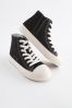 Black Lace-Up High Top Trainers