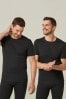 Black Thermal Short Sleeve Tops 2 Pack