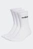 White adidas Adult Linear Crew Cushioned Socks 3 Pairs