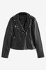 Black Faux Leather Biker Jacket
