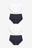 Black Cotton Rich Knickers 4 Pack, Full Brief