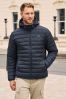 Navy Blue Shower Resistant Lightweight Puffer Jacket