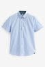 Navy Blue Stretch Oxford Short Sleeve Shirt