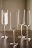 Clear Set of 4 Angular Champagne Flutes