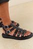 Black Forever Comfort® Leather Gladiator Sandals, Regular/Wide Fit