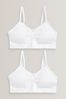 White 2 Pack Seam Free Strappy Crop Top with Removable Lightly Padded Cups (7-16yrs)