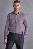 Neutral Brown Single Cuff Signature Trimmed Shirt, Regular Fit Single Cuff