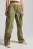 Blue Superdry Low Rise Wide Leg Cargo Trousers