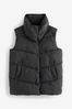 Charcoal Grey Padded Gilet with Clasp Detail