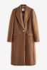 Chestnut Brown Revere Collar Coat, Regular