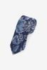 Dark Blue Floral Silk Pattern Tie