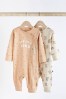 Caramel Brown 'One of a Kind' Baby Sleepsuits 2 Pack (0mths-3yrs)