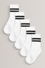 White Cushioned Footbed Ribbed Socks 5 Pack