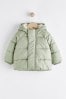 Tan Brown Hooded Baby Puffer Jacket (0mths-2yrs)