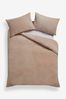 Natural Teddy Borg Fleece Duvet Cover And Pillowcase Set