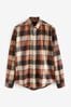 Grey/White Signature Brushed Flannel Check Shirt