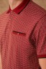 Coral Red Print Polo Shirt