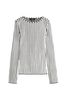 Black/White Monochrome Long Sleeve Striped Ribbed Top