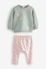 Mint Green Floral Baby Cosy Sweater And Leggings 2 Piece Set