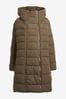 Khaki Green Maternity Padded Coat With Zip-Out Panel