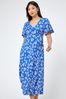 Blue Roman Petite Floral Print Flute Sleeve Evans Dress