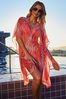 Sosandar Palm Print Cover Up With Luxe Embellishment Detail