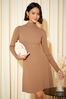 Black Friends Like These Long Sleeve Fit and Flare Knitted Midi Dress, Regular