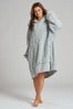 Grey Loungeable Cable Cut Borg Snuggle Hoodie