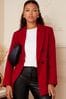 Deep Red Love & Roses Tailored Blazer