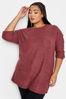 Red Yours Curve Soft Touch Snap Button Sleeve Jumper