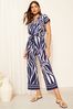 Navy Friends Like These Culotte Jumpsuit With Tie Belt