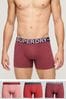 Red/Pink Superdry Cotton Boxers 3 Pack