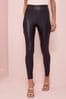 Black Lipsy High Waist Leather Look Leggings, Regular