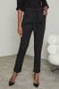 Black Lipsy Tailored Belted Tapered Trousers, Regular