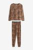 <span>Leoparden-Print, grün</span> - Next Gift Wrapped Cotton Long Sleeve Pyjamas, Reg/XL Tall